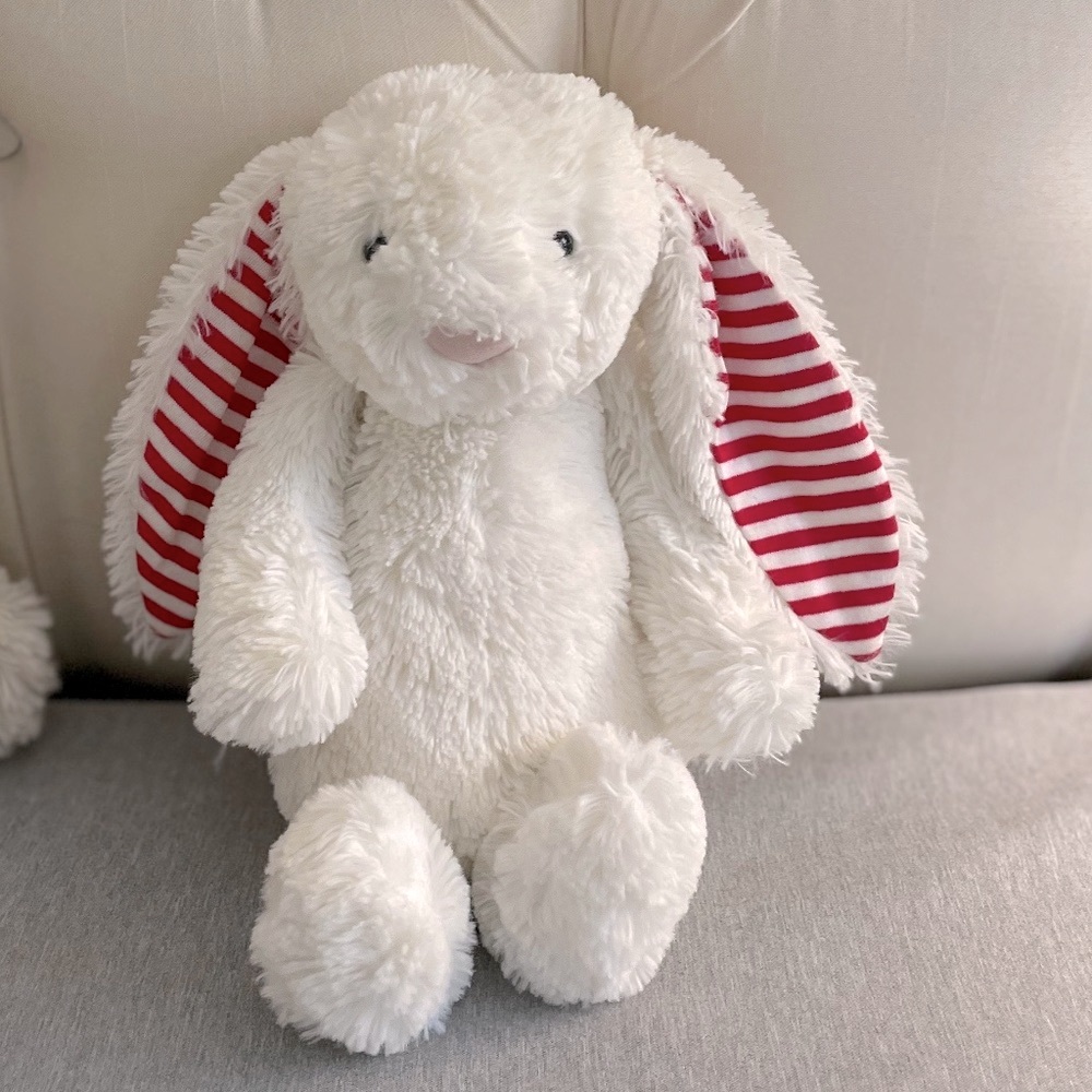 *RARE* Jellycat Bashful Candy Cane Bunny Soft Plushy Toy retired